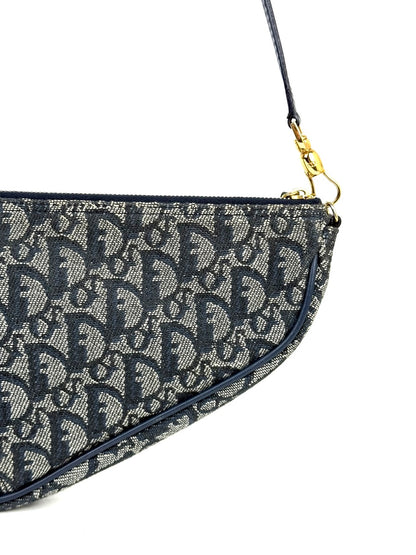 Christian Dior Trotter Saddle Pochette in navy canvas – photo 11