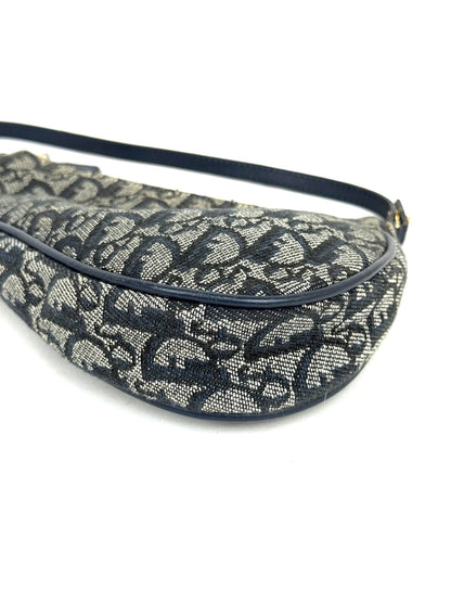 Christian Dior Trotter Saddle Pochette in navy canvas – photo 12