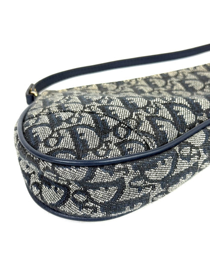 Christian Dior Trotter Saddle Pochette in navy canvas – photo 13