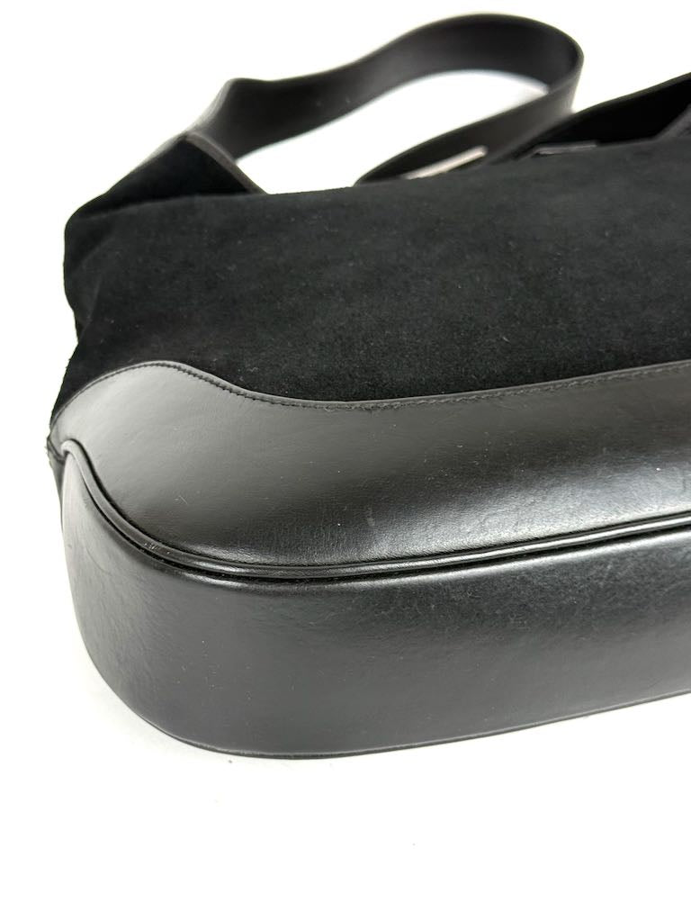 Gucci Jackie Large in Black Leather and Suede