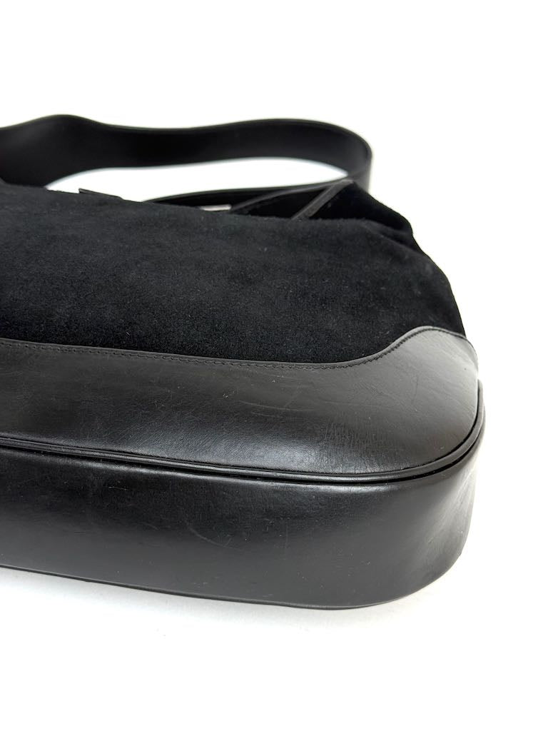 Gucci Jackie Large in Black Leather and Suede