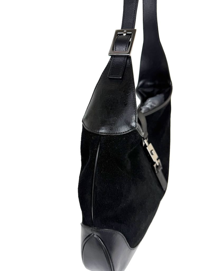 Gucci Jackie Large in Black Leather and Suede