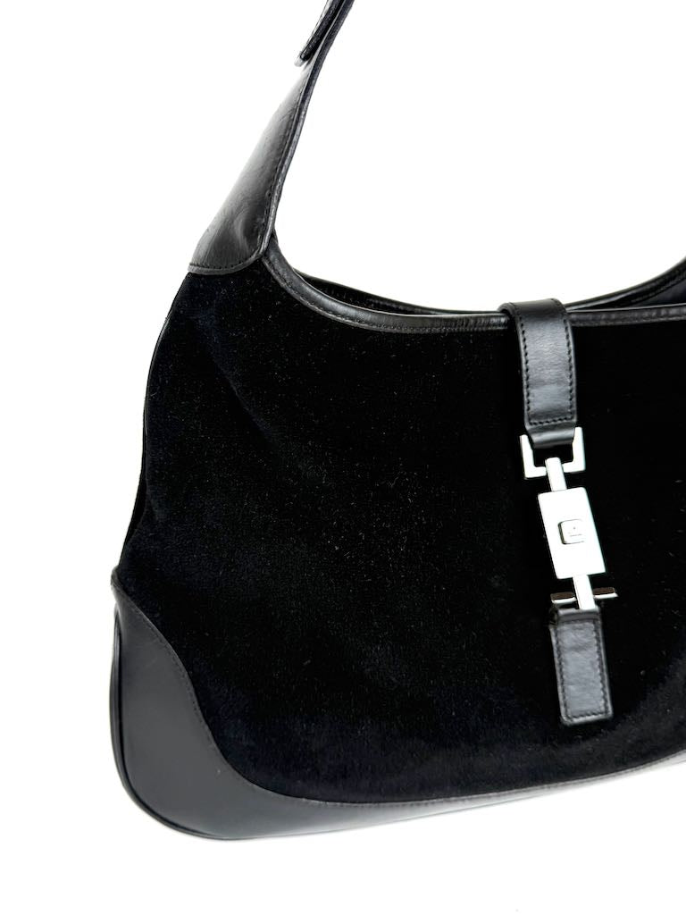 Gucci Jackie Large in Black Leather and Suede