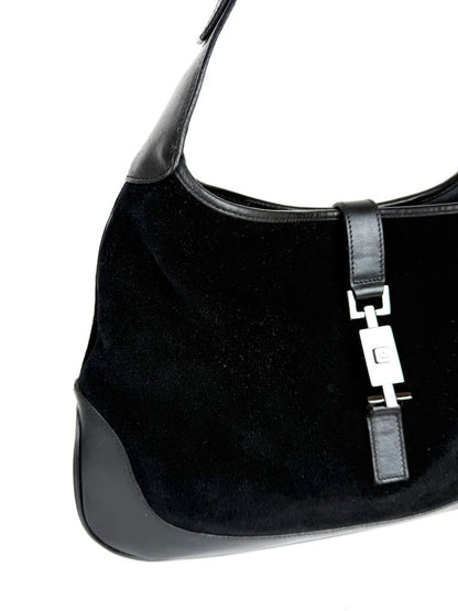 Gucci Jackie Large in Black Leather and Suede