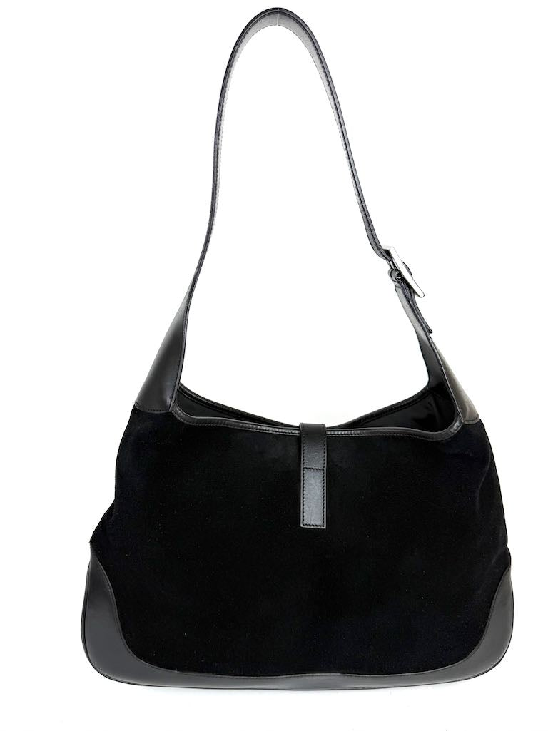 Gucci Jackie Large in Black Leather and Suede