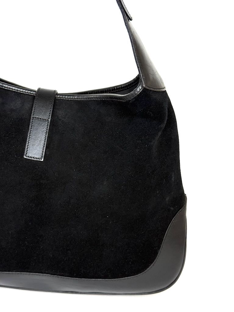 Gucci Jackie Large in Black Leather and Suede