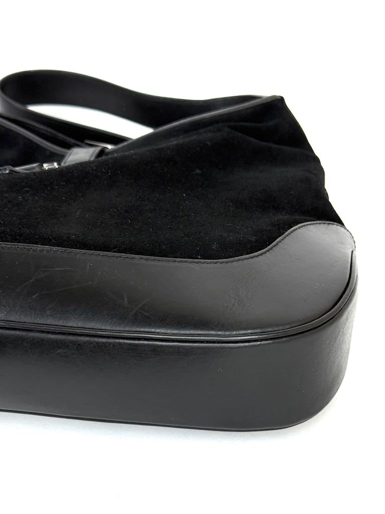 Gucci Jackie Large in Black Leather and Suede