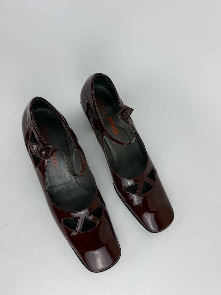 Miu Miu Mary Jane shoes burgundy - size 36.5