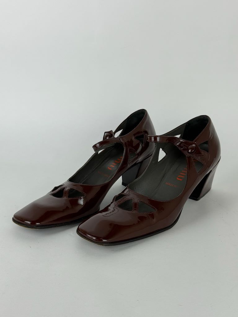 Miu Miu Mary Jane shoes burgundy - size 36.5
