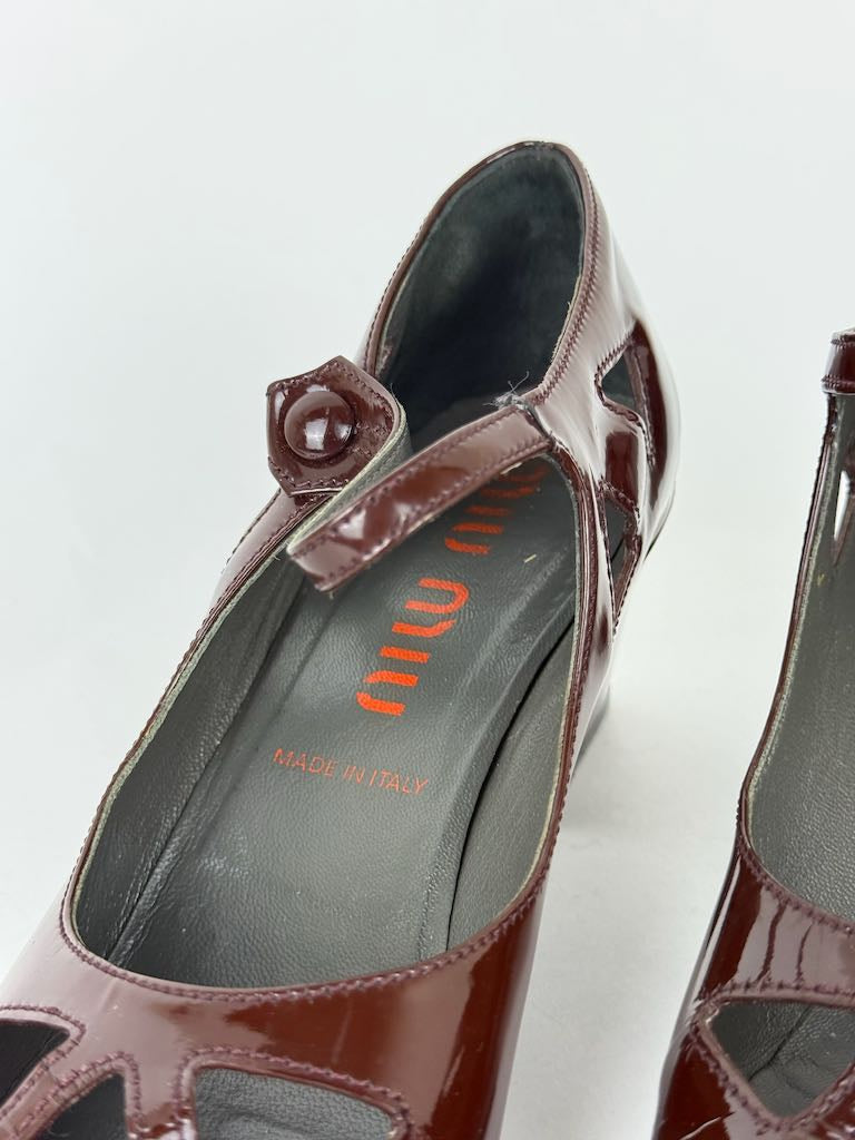 Miu Miu Mary Jane shoes burgundy - size 36.5