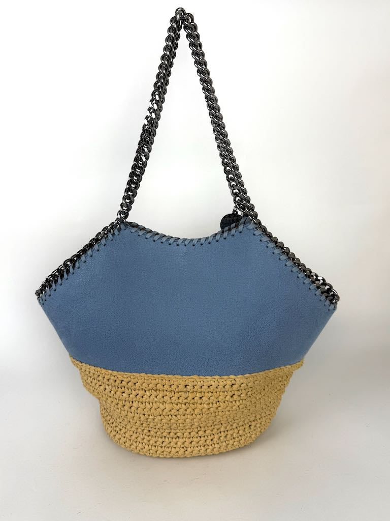 Stella McCartney Falabella Raffia Medium Blue