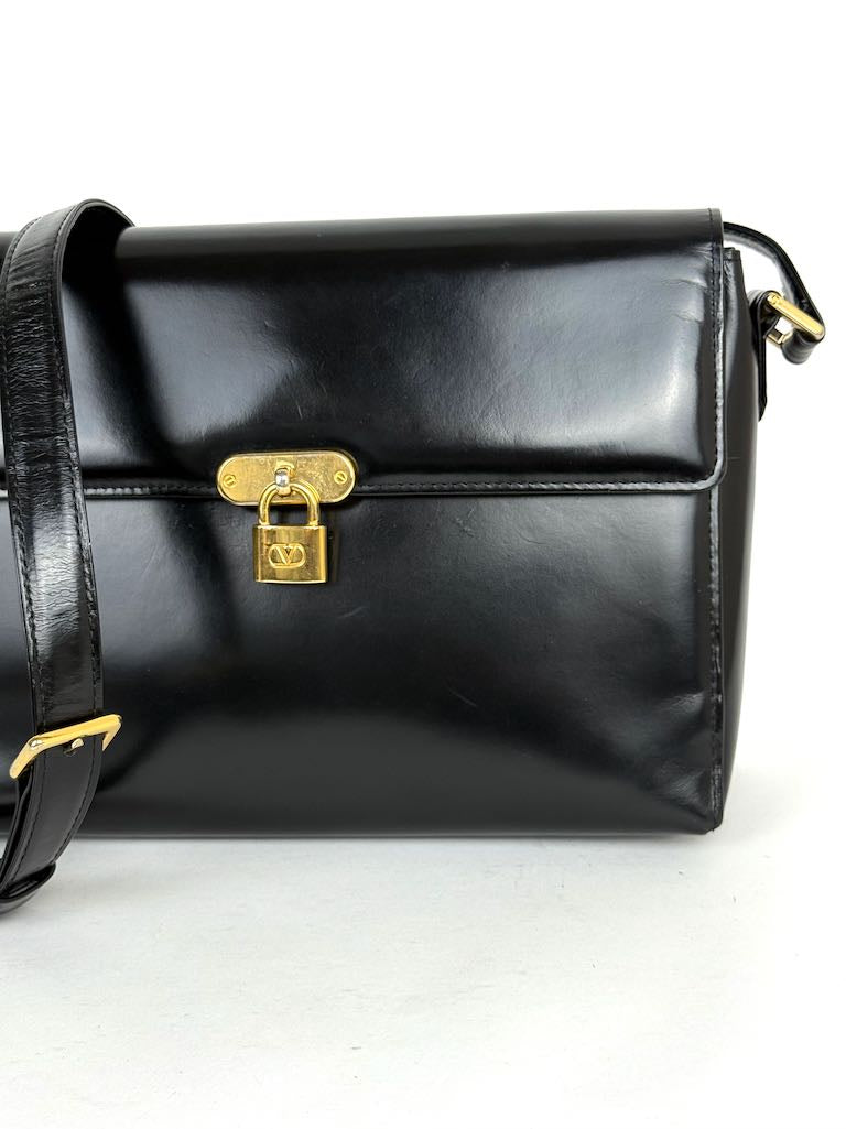 Valentino Garavani Vsling Black Leather Crossbody Bag