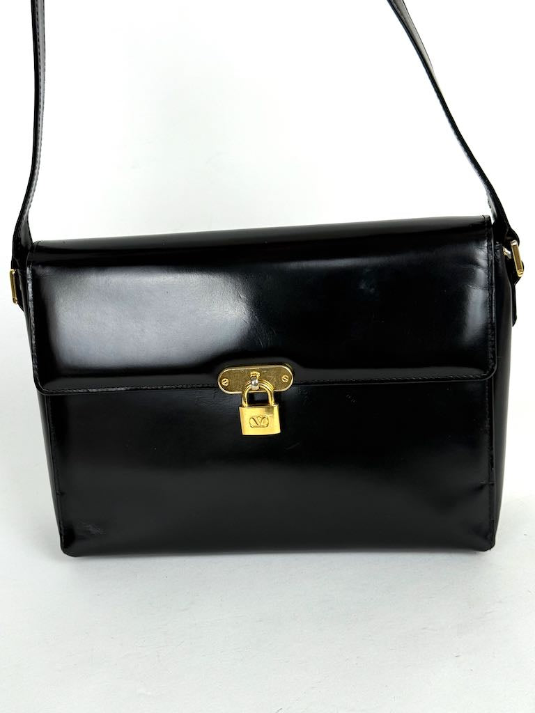 Valentino Garavani Vsling Black Leather Crossbody Bag