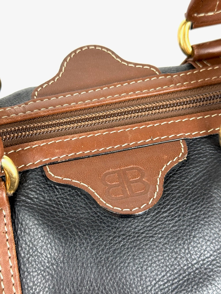 Balenciaga 48h Boston Bag in black leather