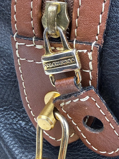 Balenciaga 48h Boston Bag in black leather