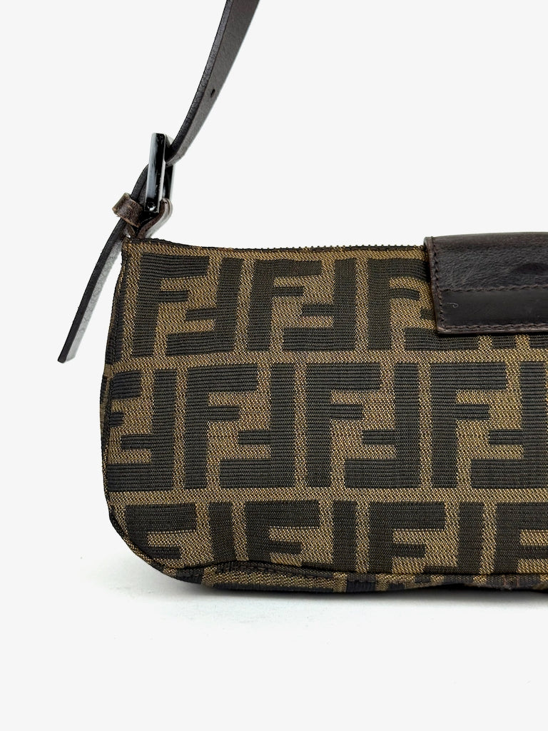 Fendi Zucca Canvas Baguette Bag