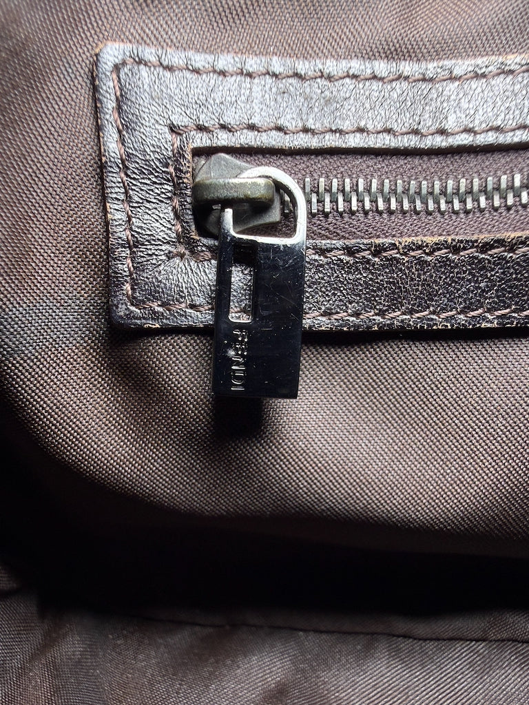Fendi Zucca Canvas Baguette Bag